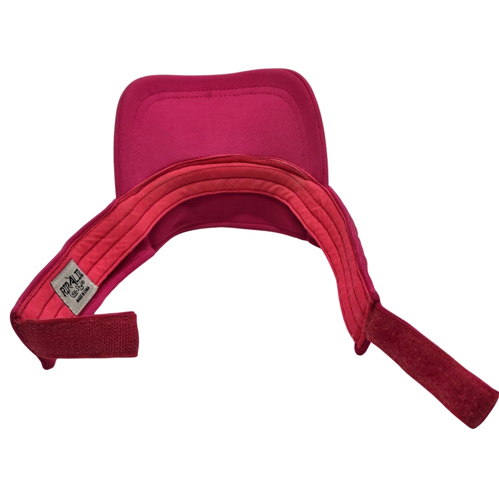 Women's Neon Pink With Yellow Lettering Rip A Lip Adjustable Fishing Visor Hat - Picture 8 of 8